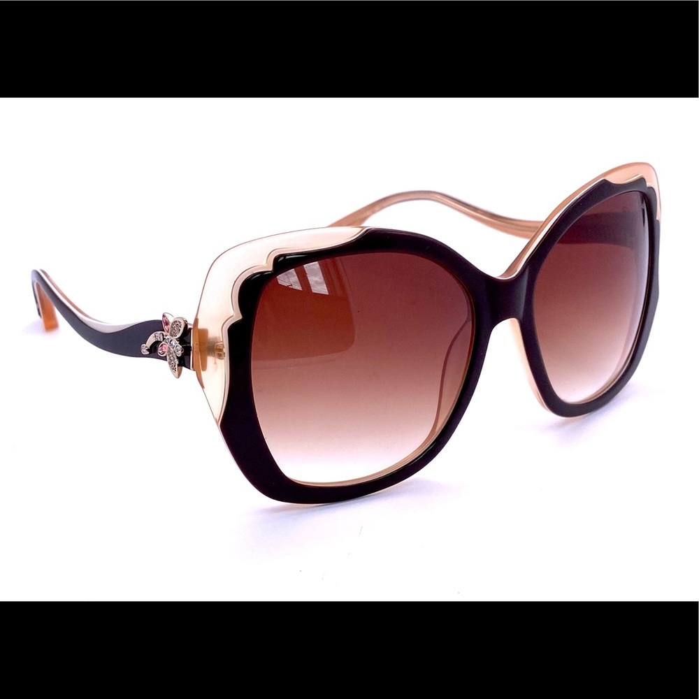 Pier Martino Oversized Sunglasses Brown-Beige Made in Italy PM8277C2